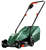 Bosch EasyRotak 32-225 green electric lawnmower with 31L grass box and Ergoflex handles.