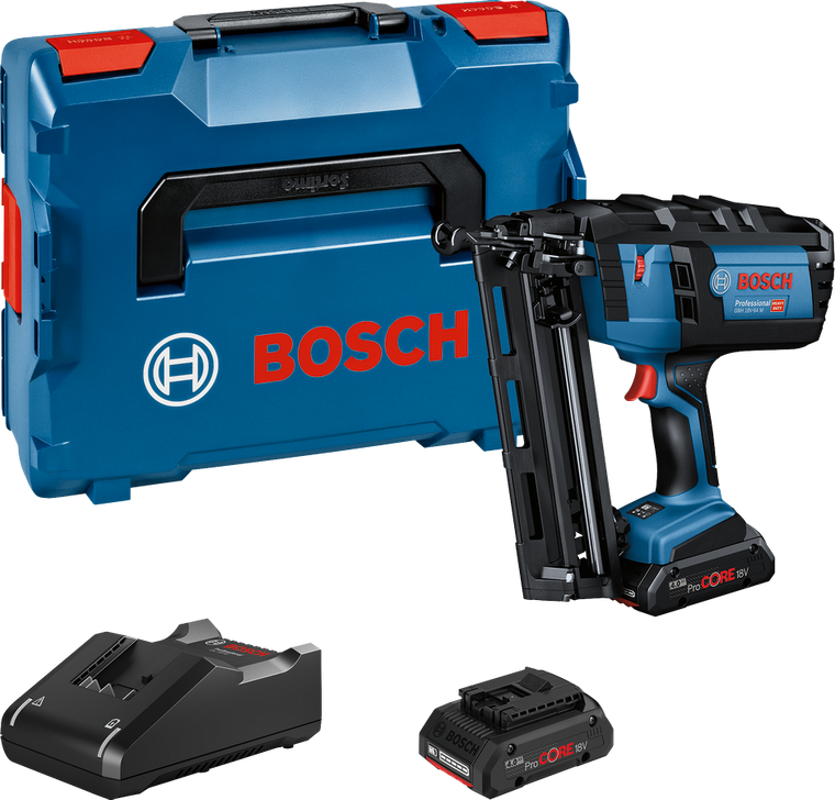 Bosch GNH 18V-64 M Cordless Second Fix Nailer Kit (2x4Ah) (0601481070)