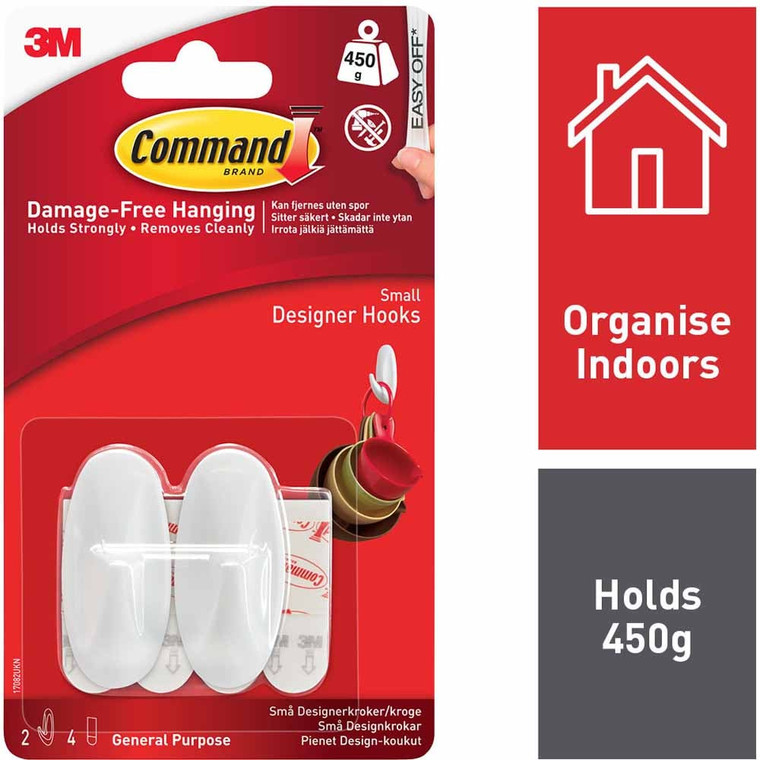 Command Small Designer Hooks (2 Hooks) (3M17082)