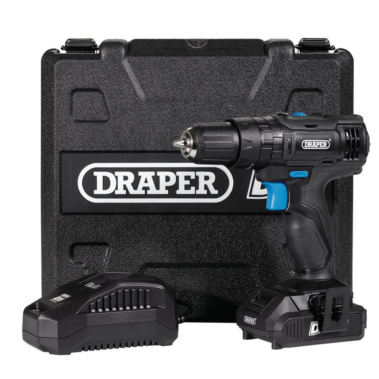 Draper D20 20v Li-Ion Combi Drill with 13 Bits (1x2Ah)