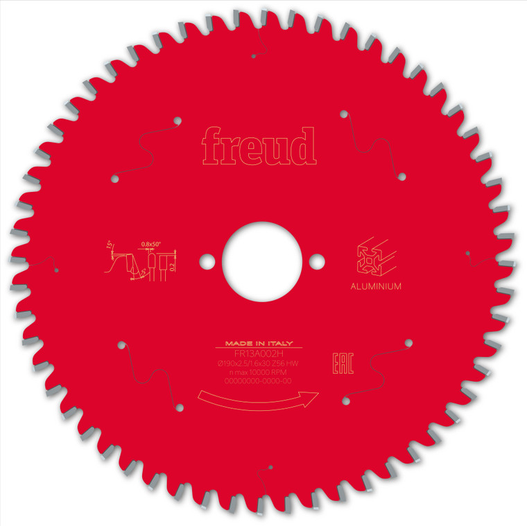 Freud HH Aluminium 190 x 30 x 2.5/1.6 x T56 Circular Saw Blade (F03FS09815)