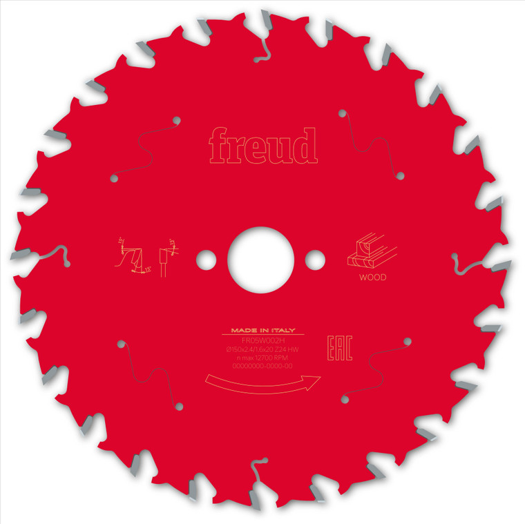 Freud Wood Circular Saw Blade 150mm x 20mm x 2.4mm x 24T (F03FS09671)