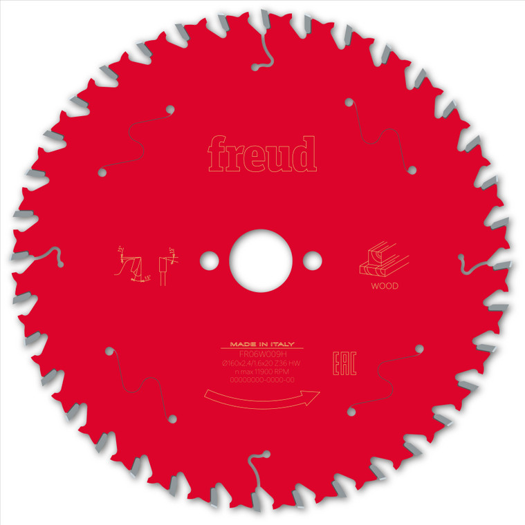 Freud Wood Circular Saw Blade 160mm x 20mm x 2.4mm x 36T (F03FS09682)