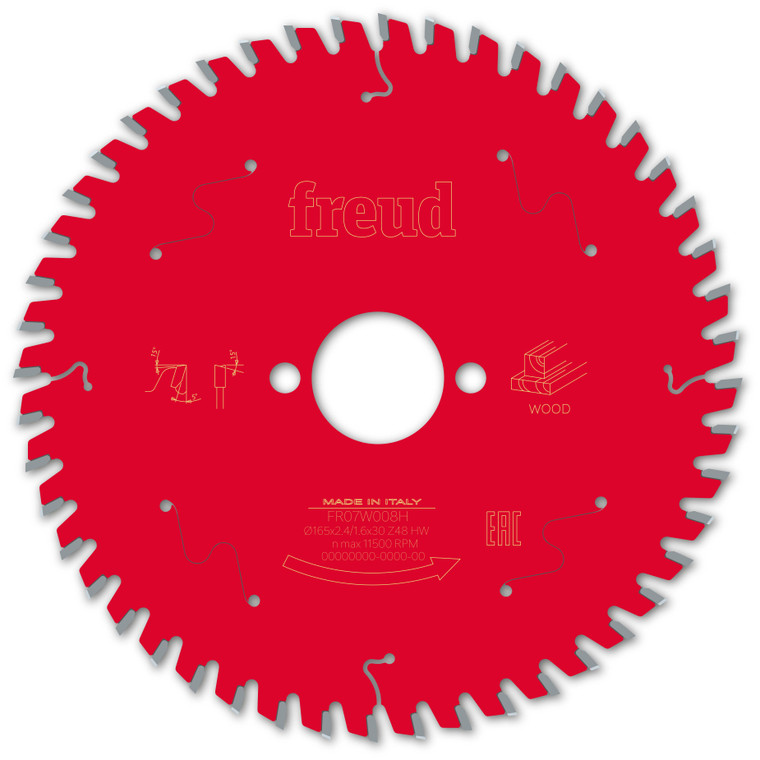 Freud Wood Circular Saw Blade 165mm x 30mm x 2.4mm x 48T (F03FS09693)