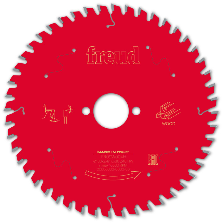 Freud Wood Circular Saw Blade 180mm x 30mm x 2.4mm x 48T (F03FS09699)