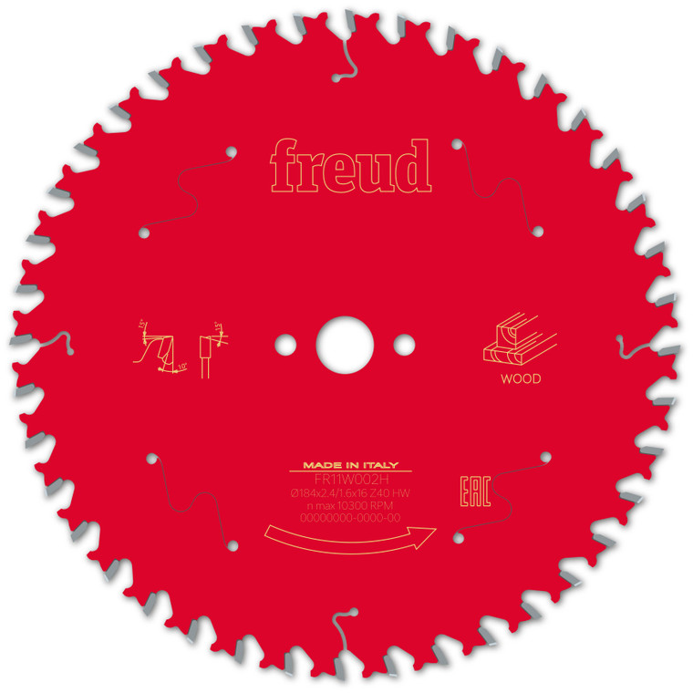 Freud Wood Circular Saw Blade 184mm x 16mm x 2.4mm x 40T (F03FS09704)