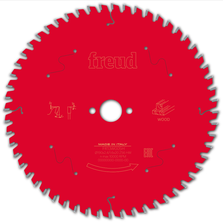 Freud Wood Circular Saw Blade 190mm x 20mm x 2.4mm x 56T (F03FS09716)