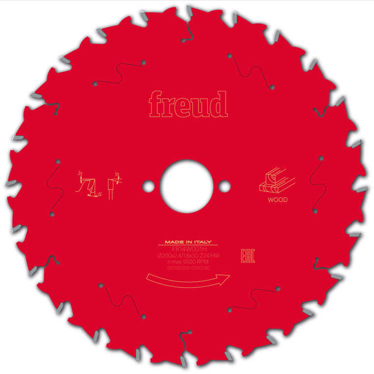 Freud Wood Circular Saw Blade 200mm x 30mm x 2.8mm x 24T