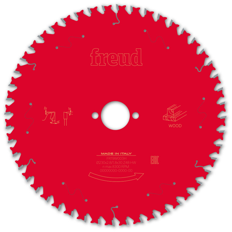 Freud Wood Circular Saw Blade 230mm x 30mm x 2.8mm x 48T (F03FS09730)