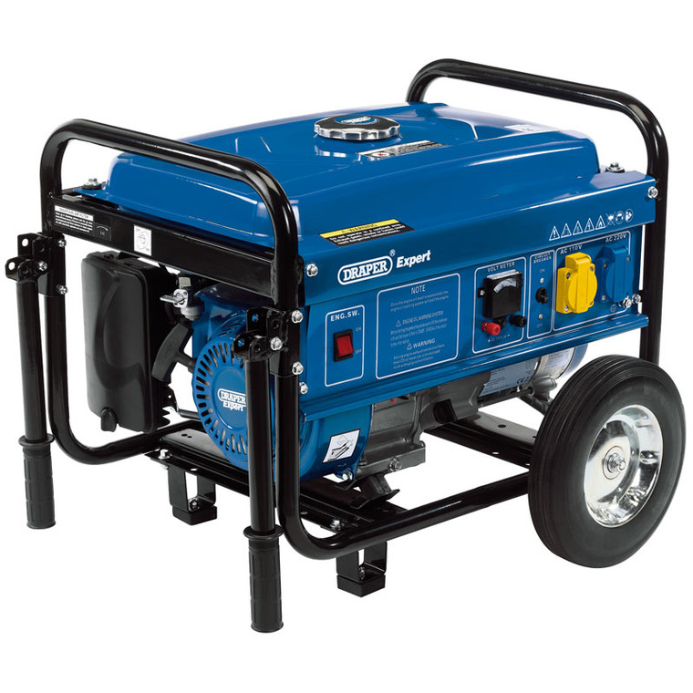 Draper Petrol Generator (2.2KVA/2.0KW) with Wheels