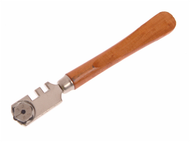 Faithful Six Wheel Glasscutter TC - Wood Handle