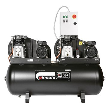 SIP B3800/270 270ltr Tandem Belt Drive Compressor