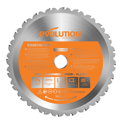 Evolution RAGE 210mm Multipurpose TCT Blade