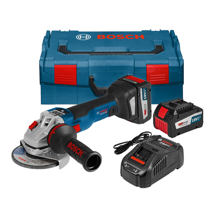 Bosch GWS 18 V-125 SC + GCY 30-4 Brushless 18V Angle Grinder 2 x 6.3Ah Batteries