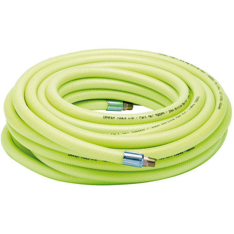 Draper 15.2M 1/4"BSP 10mm Bore High-Vis Air Line Hose (23191)