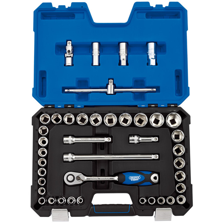 DRAPER 41 Piece 1/2" Square Drive Combined MM/AF Socket Set