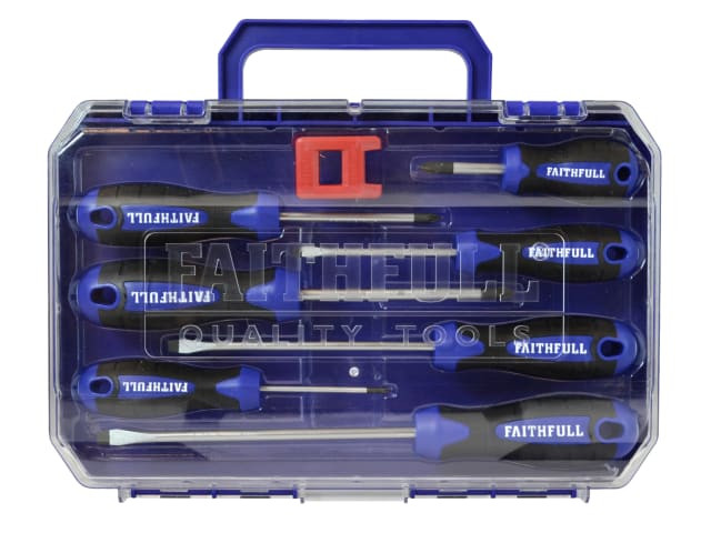 Faithful Soft Grip Screwdriver Set, 8 Piece SL/PH/PZ 