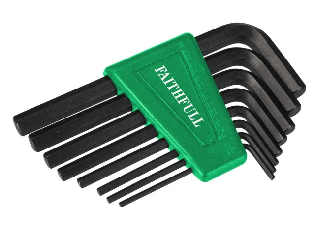 Faithful Short Arm Hexagon Key Set, 8 Piece (1/16 - 1/4in)