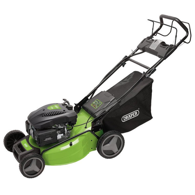 DRAPER 53CM SELF-PROPELLED PETROL LAWN MOWER WITH START BUTTON 173CC/4.4HP