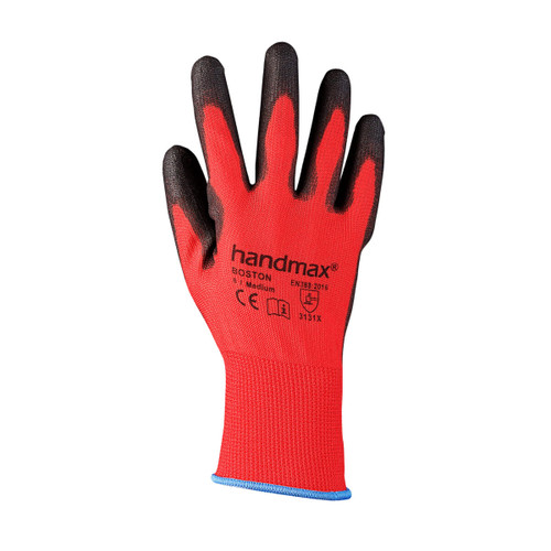 Handmax Boston Black/Red PU Coated Gloves