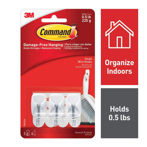 Command Small Wire Hooks (3 Hooks)