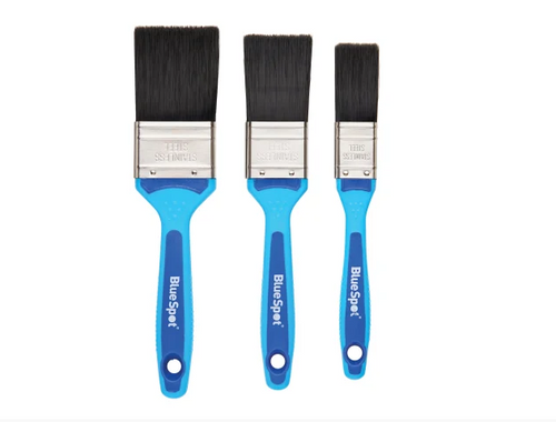 Blue Spot 3 Piece Soft Grip Synthetic Paint Brush Set