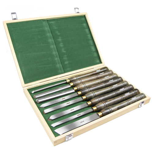 8 Piece Woodturning Chisel Set with Walnut Handles