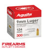 Aguila Ammunition - 9mm, 124gr, FMJ, Case of 300 [1E092108]