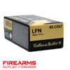 Sellier & Bellot Cowboy Action Ammunition - .45 Long Colt, 250gr, LFN, Box of 50 [311790]