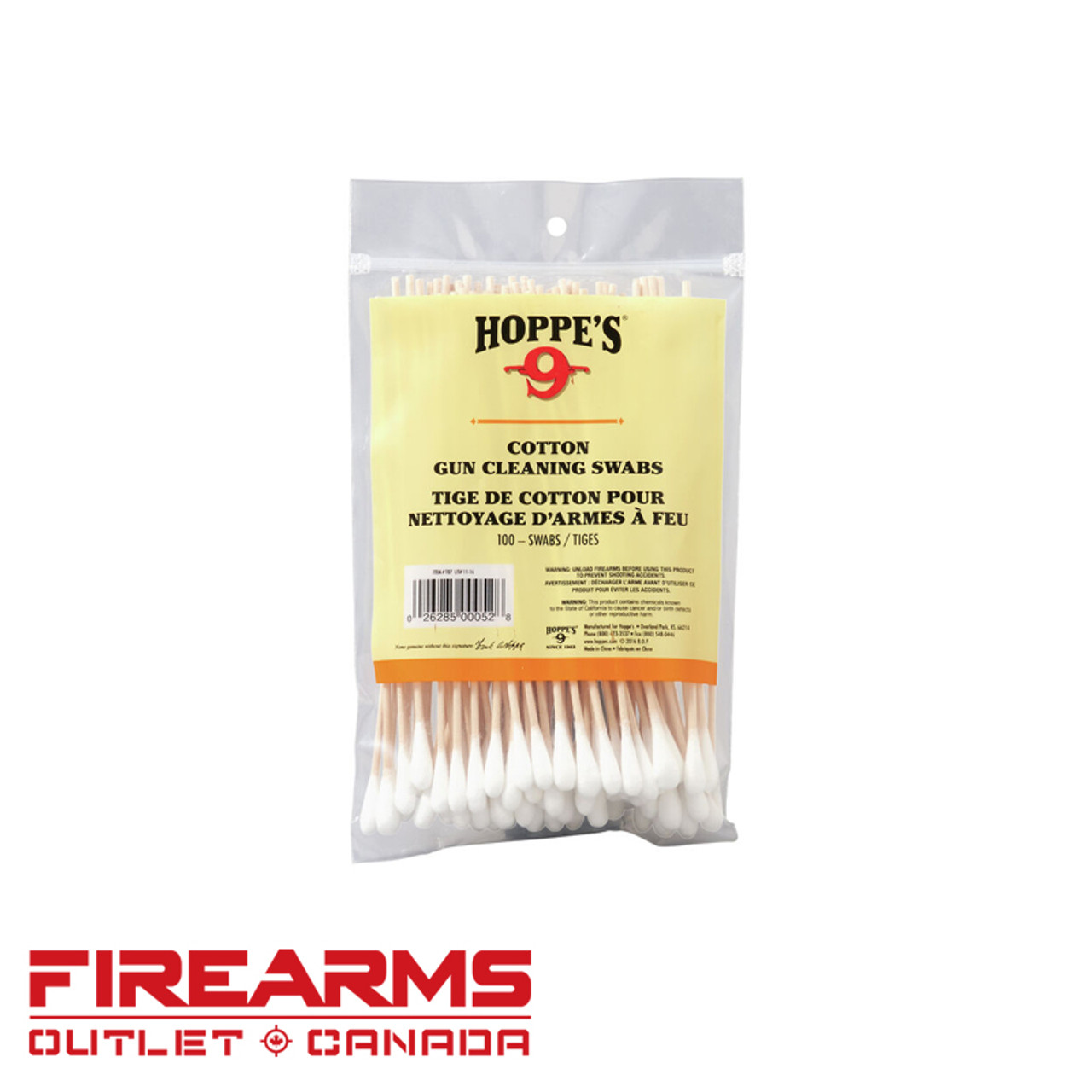 Hoppe's Gun Cleaning Cotton Swabs - 50 Pack [T06]