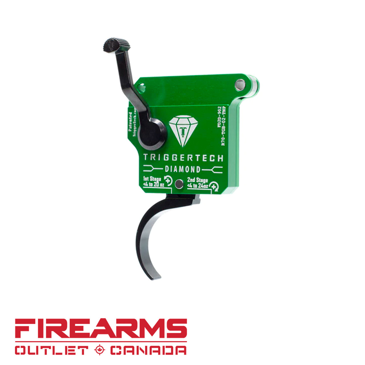 TriggerTech Rem 700 Diamond Two-Stage Trigger - Pro Curved, PVD [R70-TGB-02-TNP]