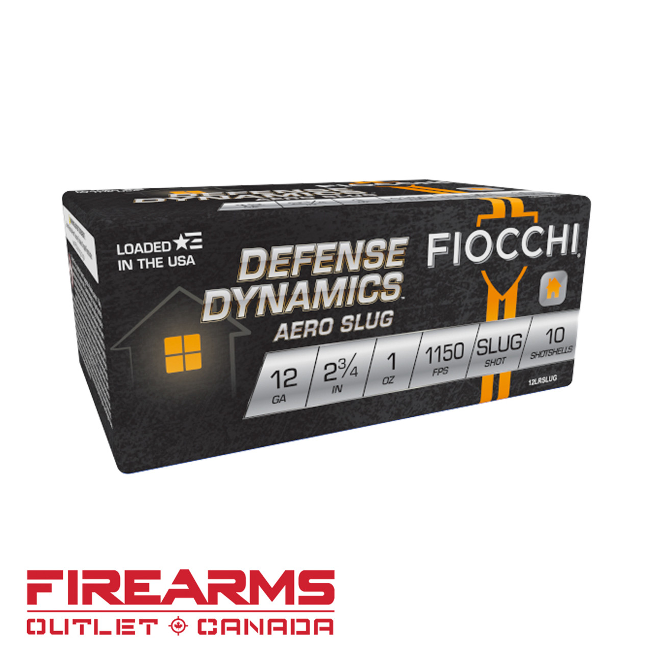 Fiocchi Defense Dynamics Ammunition - 12GA, 2-3/4", Aero Rifle Slug, Box of 10 [12LRSLUG]