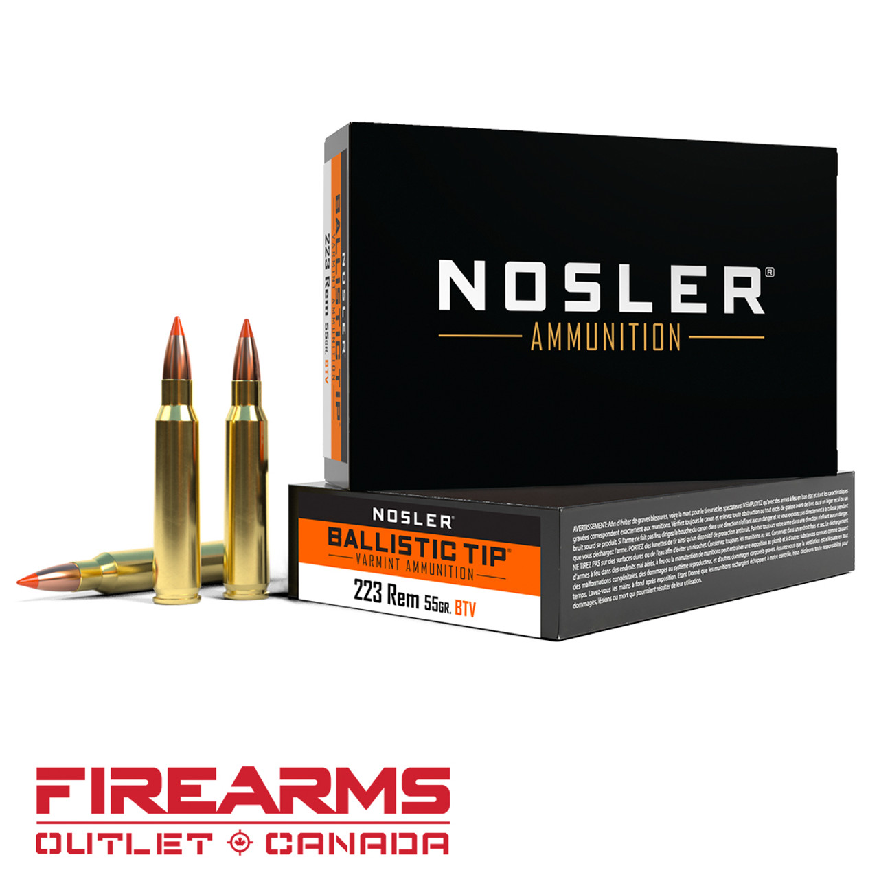 Nosler Ammunition - .223 Rem., 55gr, BT, Box of 20 [61025]