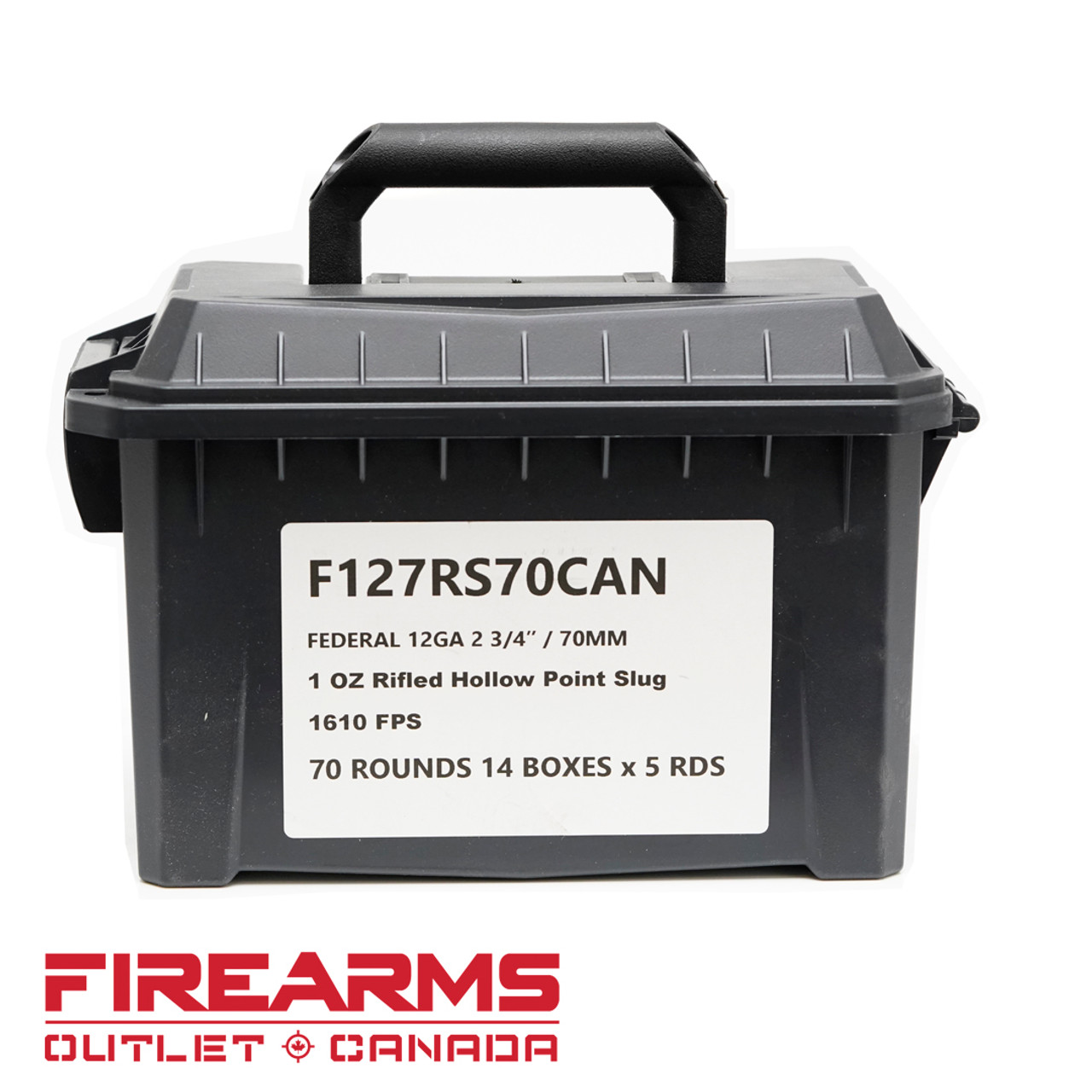 Federal Power-Shok Rifled Slug - 12GA, 2-3/4", 1 oz., Can of 70 [F127RS70CAN]