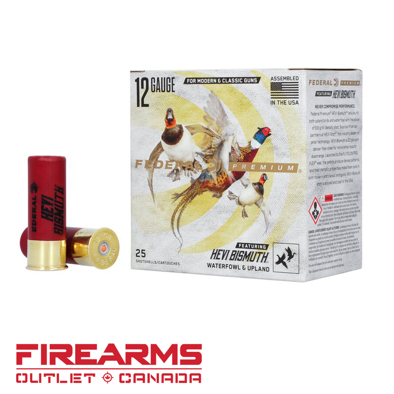 Federal Premium HEVI-Bismuth - 12GA, 2-3/4", 1-1/4 oz., 3 Shot, Box of 25 [PHBX1443]