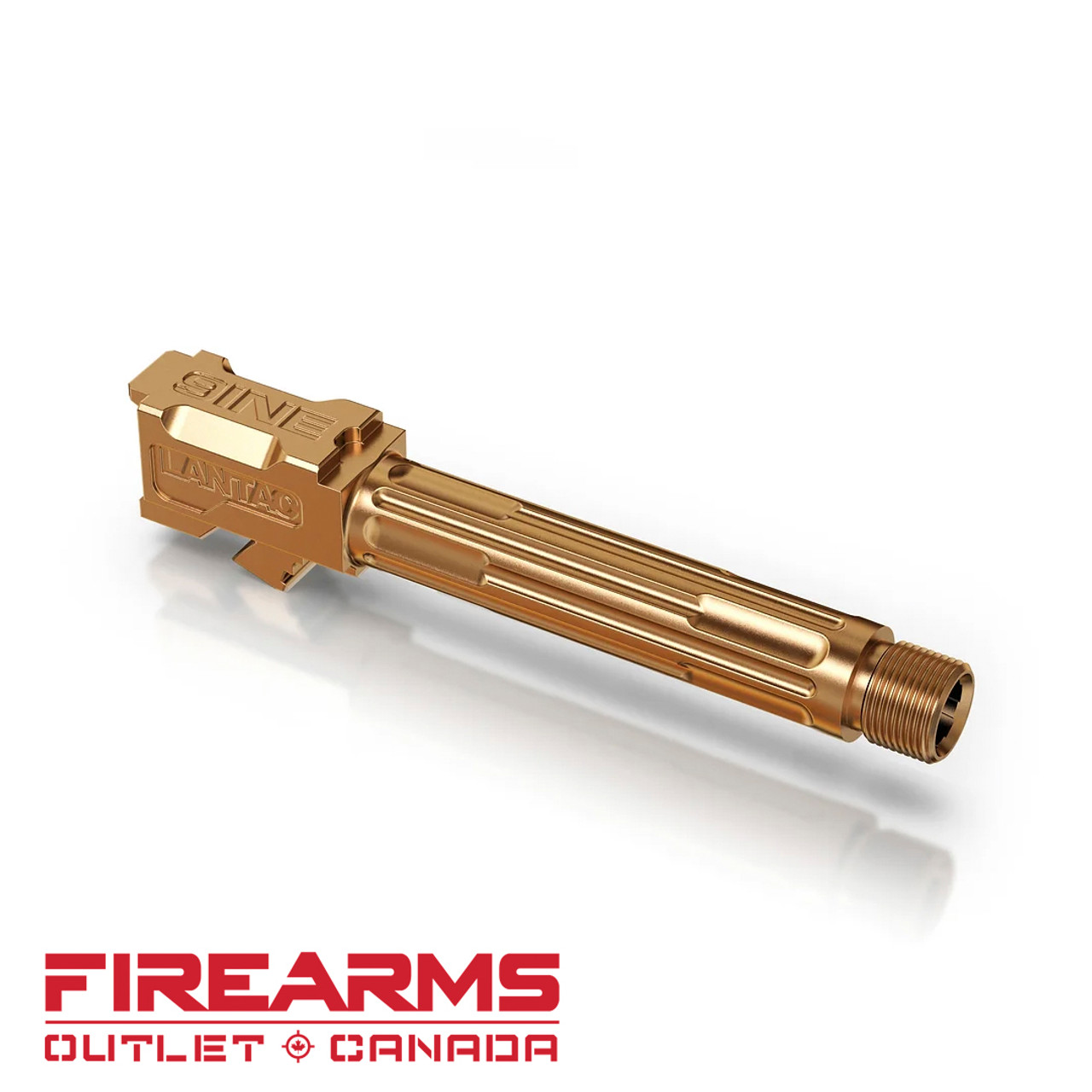 Lantac 9INE - Gold TiN, Threaded Barrel  For Glock 19 Gen 3/4 [01-GB-G19-TH-BRNZ]