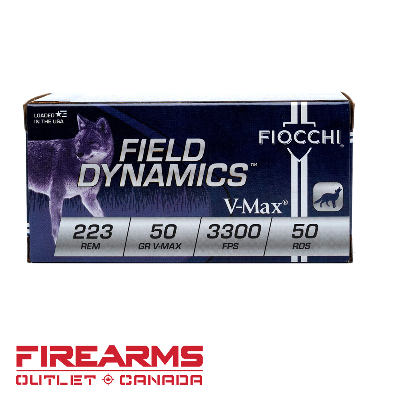 Fiocchi Field Dynamics Ammunition - .223 Rem., 50gr, V-MAX, Box of 50 [223HVA50]