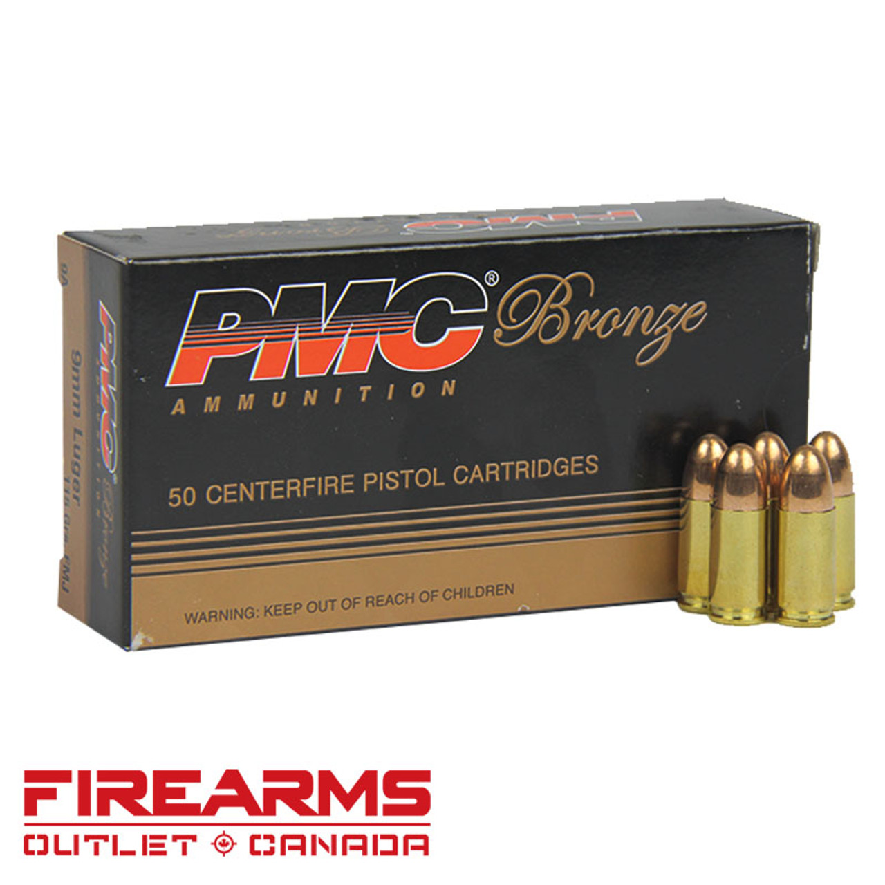 PMC Bronze - 9mm, 115gr, FMJ, Box of 50 [PMC9A]