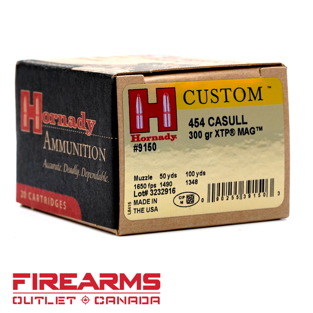 Hornady Custom - .454 Casull, 300gr, XTP, Box of 20 [9150]