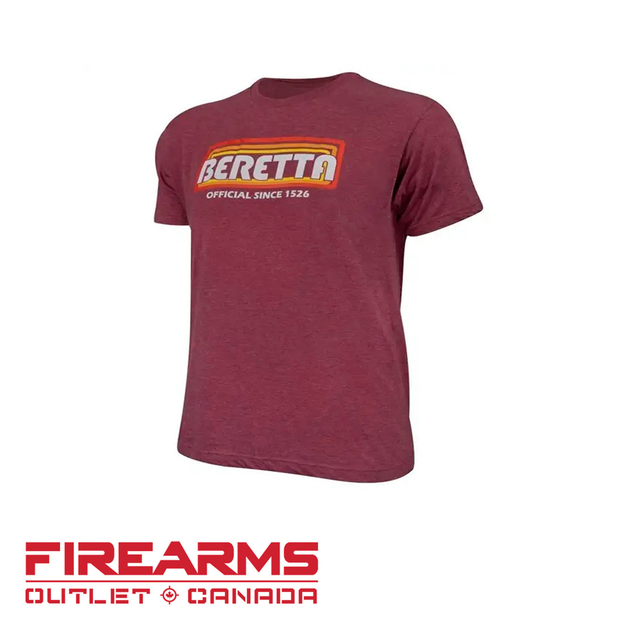 Beretta Retro Logo T-Shirt - Maroon, LRG [TS732T189003AUL]