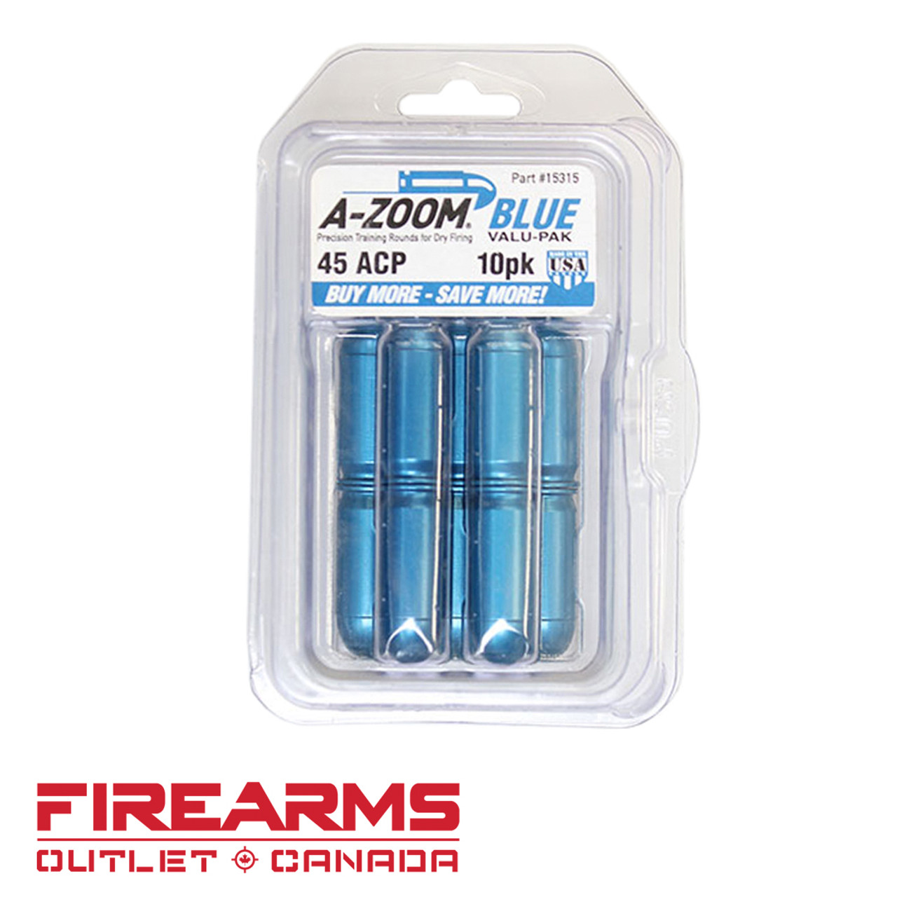 A-Zoom Snap Caps - .45 ACP, Blue, 10pk [15315]