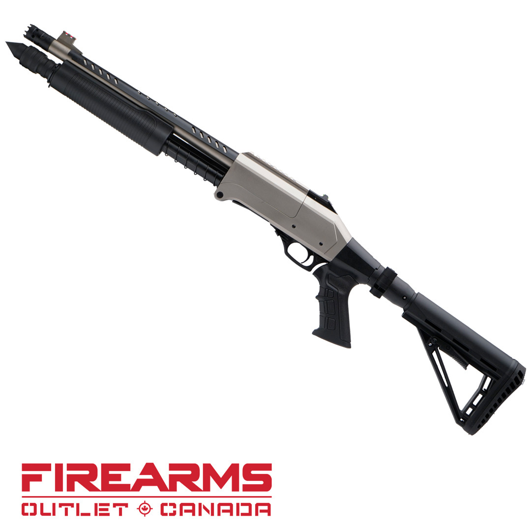 EGE Arms BB12-NCK Pump, Synthetic Stock - 12GA, 2-3/4" or 3", 13" Barrel, Nickel [BB12-NCK]