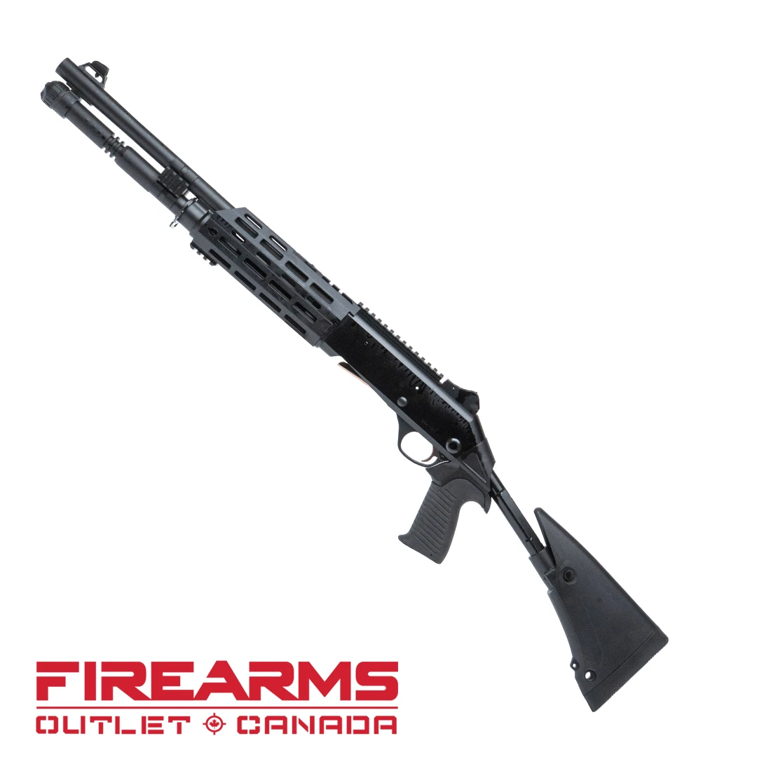 EGE Panzer Arms M4 Speed Pro Tactical, Black / Telescopic - 12GA, 2-3/4" or 3", 18.6" Barrel [M4-PROTACBLKTL]