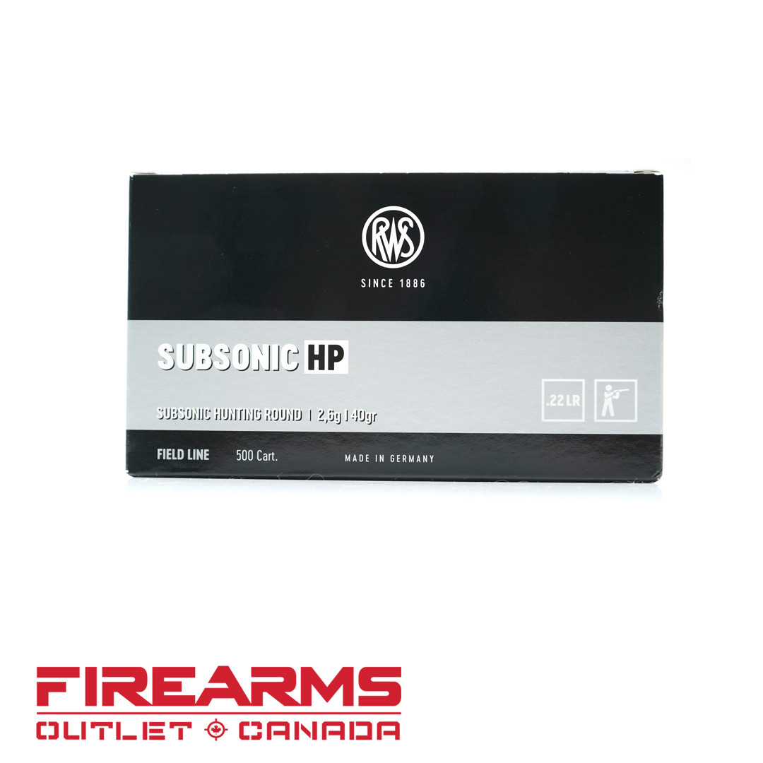 RWS Subsonic - .22LR, 40gr, HP, Brick of 500 [2132664]