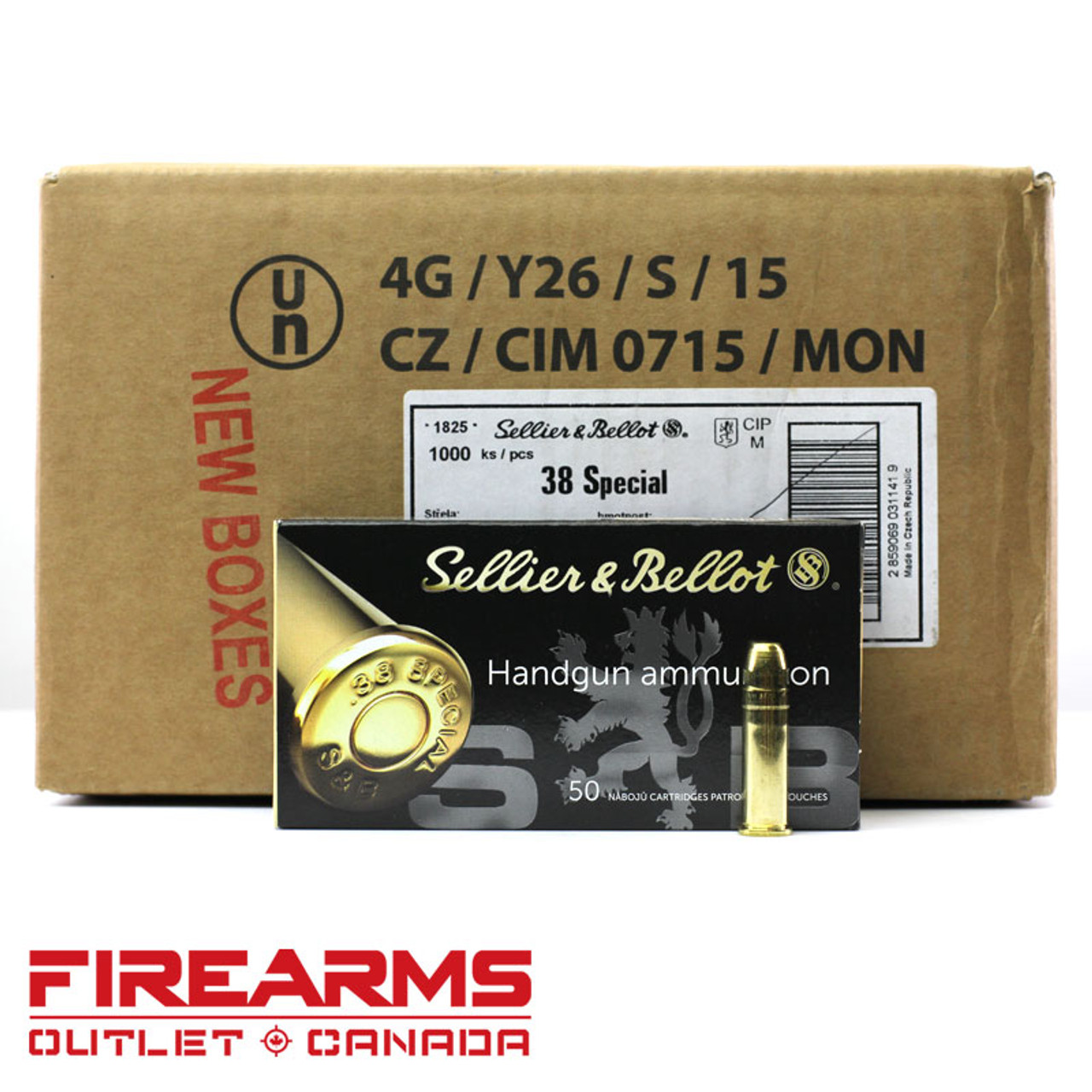 Sellier & Bellot - .38 Spl., 158gr, FMJ, Case of 1,000