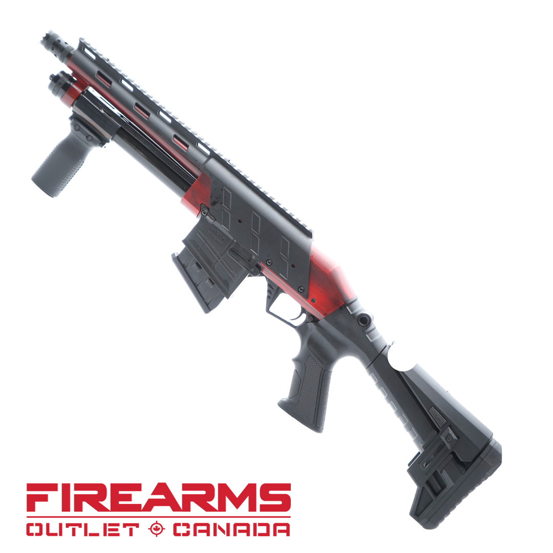 Canuck Recon 3 Compact Pump - 12GA, 2-3/4" or 3", 9" Barrel, Distressed Red [CREC3DR129]