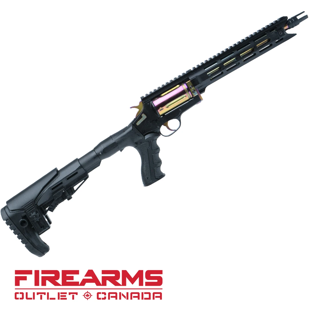 EGE Arms RV-TAC Compact Revolver Shotgun, Telescopic Stock - .410GA, 3", 9.5" Barrel, BLK / RAINBOW [RVTACBLKRTTS]