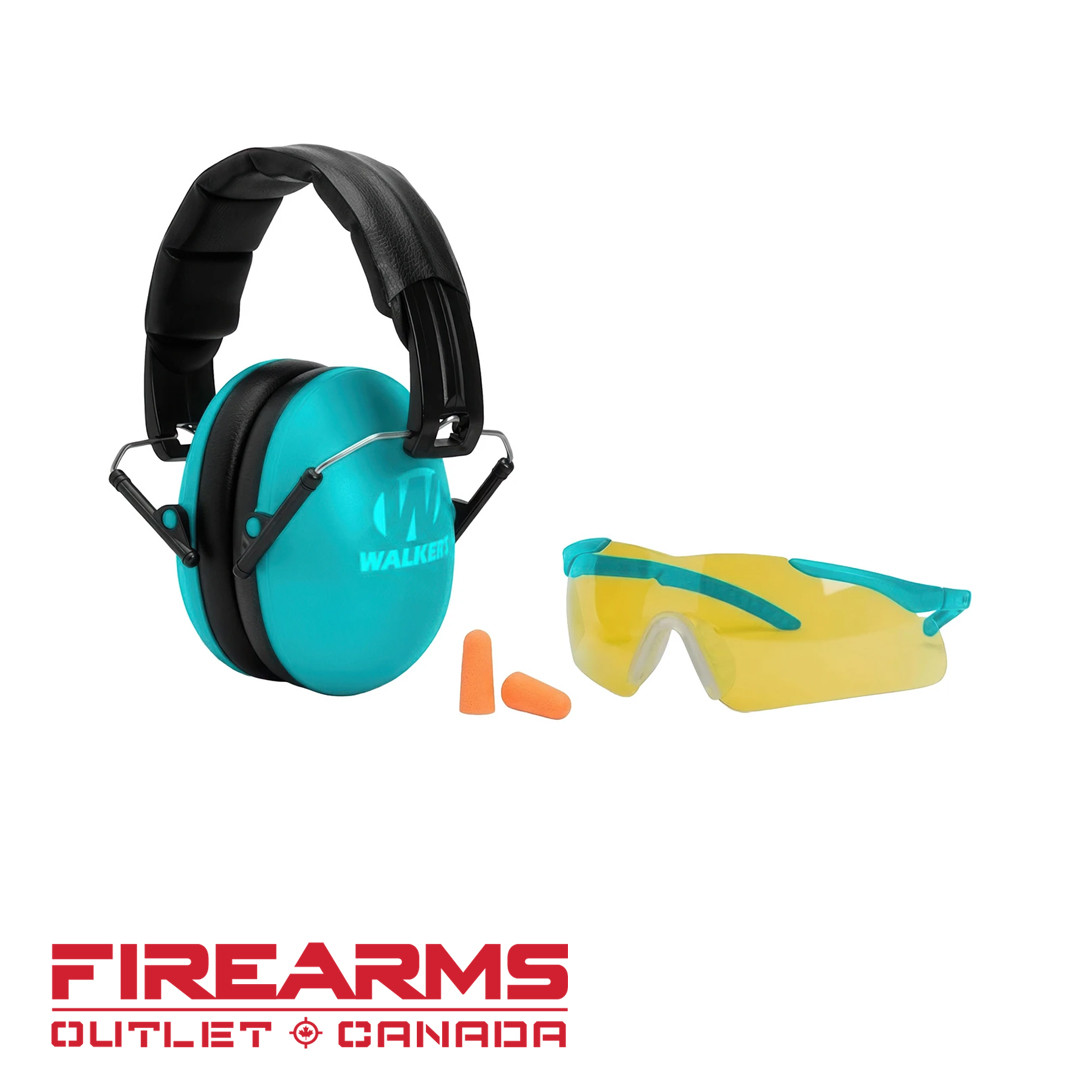 Walker's Youth & Womens Combo Passive Muff & Glass Kit - Teal [GWP-YWFM2GFP-LTL]