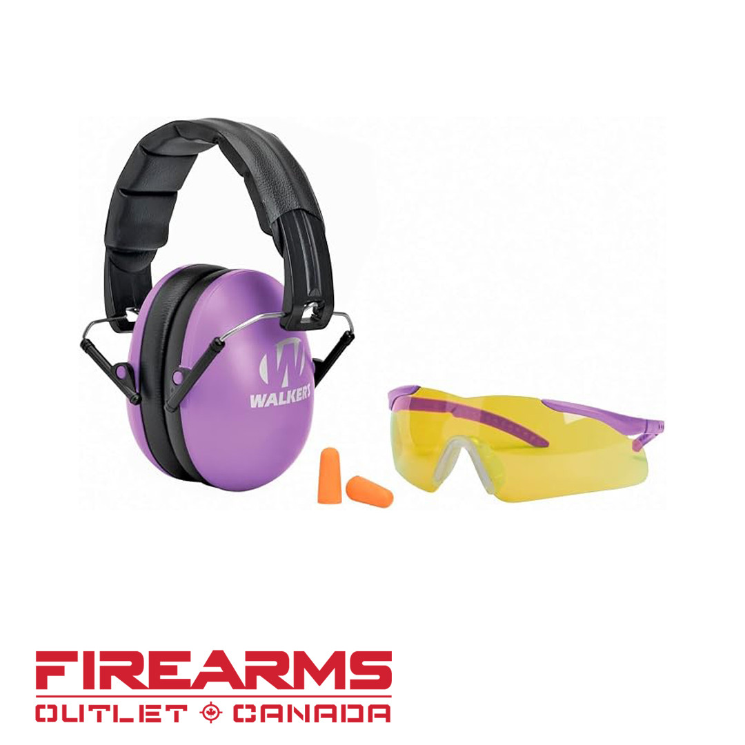 Walker's Youth & Womens Combo Passive Muff & Glass Kit - Purple [GWP-YWFM2GFP-PUR]