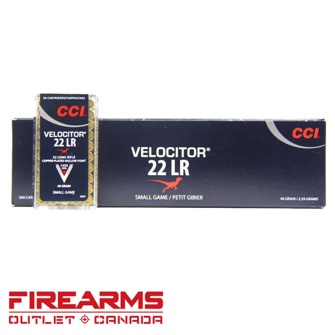 CCI Velocitor - .22LR, 40gr, CPHP, Brick of 500 [0047]